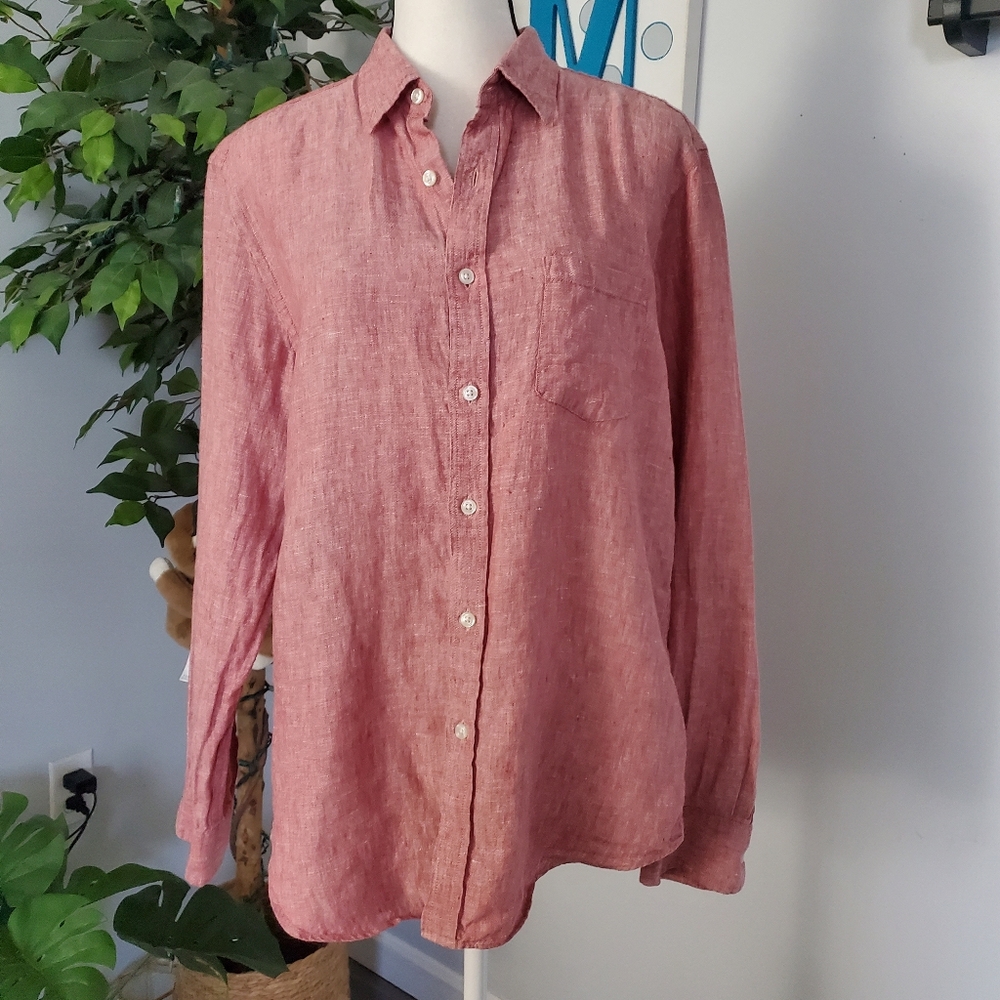 J. CREW Irish Linen Baird McNutt Button Down Slim Fit L